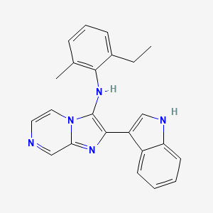 molecular formula C23H21N5 B11446592 N-(2-ethyl-6-methylphenyl)-2-(1H-indol-3-yl)imidazo[1,2-a]pyrazin-3-amine 