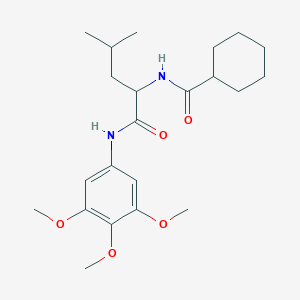 molecular formula C22H34N2O5 B11446595 N~2~-(cyclohexylcarbonyl)-N-(3,4,5-trimethoxyphenyl)leucinamide 