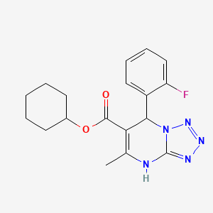 molecular formula C18H20FN5O2 B11446650 Cyclohexyl 7-(2-fluorophenyl)-5-methyl-4,7-dihydrotetrazolo[1,5-a]pyrimidine-6-carboxylate 