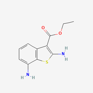 molecular formula C11H12N2O2S B11446661 Ethyl 2,7-diamino-1-benzothiophene-3-carboxylate 
