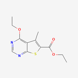 molecular formula C12H14N2O3S B11446783 Ethyl 4-ethoxy-5-methylthieno[2,3-d]pyrimidine-6-carboxylate 