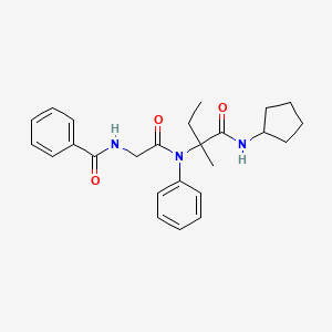 molecular formula C25H31N3O3 B11446795 N-(phenylcarbonyl)glycyl-N-cyclopentyl-N~2~-phenylisovalinamide 