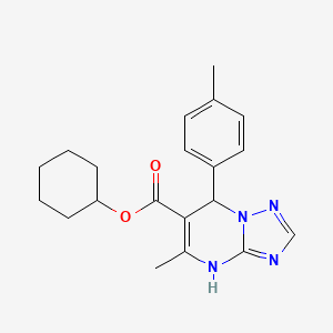 molecular formula C20H24N4O2 B11446829 Cyclohexyl 5-methyl-7-(4-methylphenyl)-4,7-dihydro[1,2,4]triazolo[1,5-a]pyrimidine-6-carboxylate 