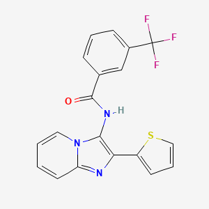 molecular formula C19H12F3N3OS B11446845 N-[2-(Thiophen-2-YL)imidazo[1,2-A]pyridin-3-YL]-3-(trifluoromethyl)benzamide 