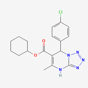 molecular formula C18H20ClN5O2 B11446865 Cyclohexyl 7-(4-chlorophenyl)-5-methyl-4,7-dihydrotetrazolo[1,5-a]pyrimidine-6-carboxylate 