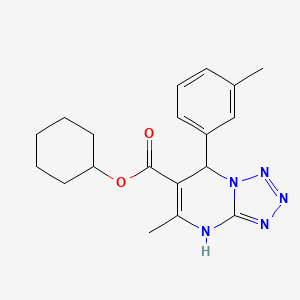 molecular formula C19H23N5O2 B11446872 Cyclohexyl 5-methyl-7-(3-methylphenyl)-4,7-dihydrotetrazolo[1,5-a]pyrimidine-6-carboxylate 
