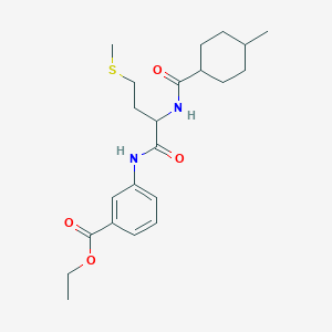 molecular formula C22H32N2O4S B11446924 ethyl 3-({N-[(4-methylcyclohexyl)carbonyl]methionyl}amino)benzoate 