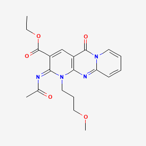 molecular formula C20H22N4O5 B11446999 ethyl 6-acetylimino-7-(3-methoxypropyl)-2-oxo-1,7,9-triazatricyclo[8.4.0.03,8]tetradeca-3(8),4,9,11,13-pentaene-5-carboxylate 