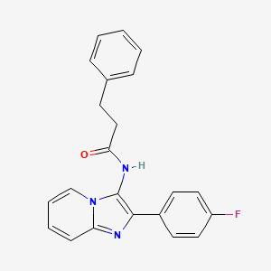 molecular formula C22H18FN3O B11447017 N-[2-(4-fluorophenyl)imidazo[1,2-a]pyridin-3-yl]-3-phenylpropanamide 