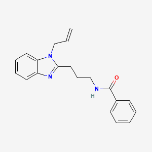 molecular formula C20H21N3O B11447046 N-{3-[1-(prop-2-en-1-yl)-1H-benzimidazol-2-yl]propyl}benzamide 