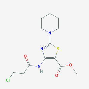 molecular formula C13H18ClN3O3S B11447076 Methyl 4-[(3-chloropropanoyl)amino]-2-(piperidin-1-yl)-1,3-thiazole-5-carboxylate 