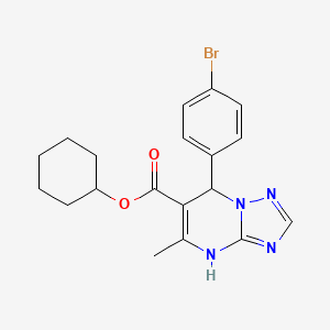 molecular formula C19H21BrN4O2 B11447178 Cyclohexyl 7-(4-bromophenyl)-5-methyl-4,7-dihydro[1,2,4]triazolo[1,5-a]pyrimidine-6-carboxylate 