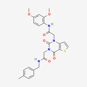molecular formula C26H26N4O6S B11447349 N-(2,4-dimethoxyphenyl)-2-[3-[2-[(4-methylphenyl)methylamino]-2-oxoethyl]-2,4-dioxothieno[3,2-d]pyrimidin-1-yl]acetamide 
