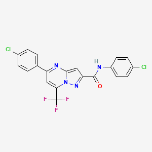 molecular formula C20H11Cl2F3N4O B11447359 N,5-bis(4-chlorophenyl)-7-(trifluoromethyl)pyrazolo[1,5-a]pyrimidine-2-carboxamide 
