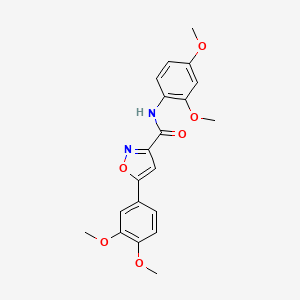 molecular formula C20H20N2O6 B11447388 N-(2,4-dimethoxyphenyl)-5-(3,4-dimethoxyphenyl)-1,2-oxazole-3-carboxamide 