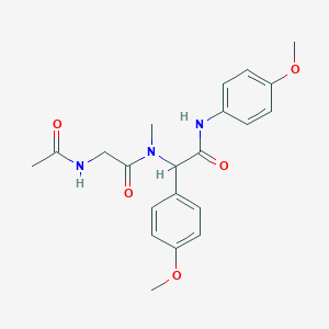 molecular formula C21H25N3O5 B11447607 N~2~-acetyl-N-{1-(4-methoxyphenyl)-2-[(4-methoxyphenyl)amino]-2-oxoethyl}-N-methylglycinamide 