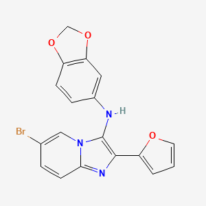 molecular formula C18H12BrN3O3 B11447696 N-(1,3-benzodioxol-5-yl)-6-bromo-2-(furan-2-yl)imidazo[1,2-a]pyridin-3-amine 