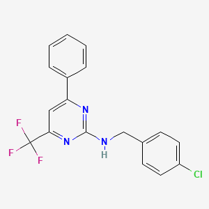 molecular formula C18H13ClF3N3 B11447728 N-(4-chlorobenzyl)-4-phenyl-6-(trifluoromethyl)pyrimidin-2-amine 