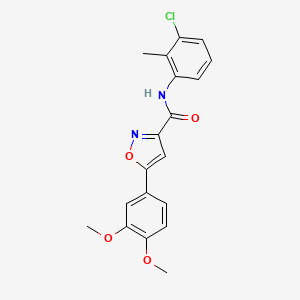 molecular formula C19H17ClN2O4 B11447766 N-(3-chloro-2-methylphenyl)-5-(3,4-dimethoxyphenyl)-1,2-oxazole-3-carboxamide 