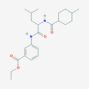 molecular formula C23H34N2O4 B11447791 ethyl 3-({N-[(4-methylcyclohexyl)carbonyl]leucyl}amino)benzoate 