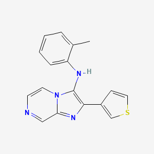 molecular formula C17H14N4S B11447815 N-(2-methylphenyl)-2-(thiophen-3-yl)imidazo[1,2-a]pyrazin-3-amine 