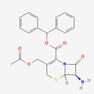 molecular formula C₂₃H₂₂N₂O₅S B1144783 (6R,7R)-7-amino-3-acetoxymethyl-8-oxo-5-thia-1-azabicyclo[4.2.0]oct-2-ene-2-carboxylic acid diphenylmethyl ester CAS No. 27266-61-1