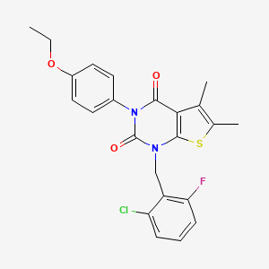 molecular formula C23H20ClFN2O3S B11447841 1-(2-chloro-6-fluorobenzyl)-3-(4-ethoxyphenyl)-5,6-dimethylthieno[2,3-d]pyrimidine-2,4(1H,3H)-dione 