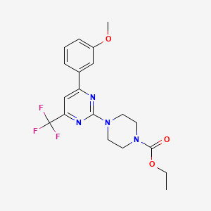 molecular formula C19H21F3N4O3 B11447898 Ethyl 4-[4-(3-methoxyphenyl)-6-(trifluoromethyl)pyrimidin-2-yl]piperazine-1-carboxylate 