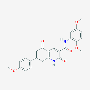 molecular formula C25H24N2O6 B11447909 N-(2,5-dimethoxyphenyl)-7-(4-methoxyphenyl)-2,5-dioxo-1,2,5,6,7,8-hexahydroquinoline-3-carboxamide 