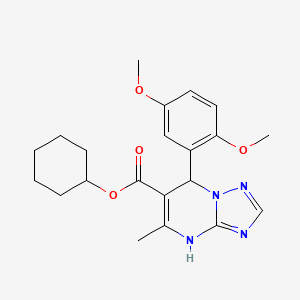 molecular formula C21H26N4O4 B11447935 Cyclohexyl 7-(2,5-dimethoxyphenyl)-5-methyl-4,7-dihydro[1,2,4]triazolo[1,5-a]pyrimidine-6-carboxylate 