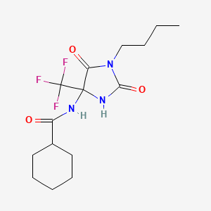 molecular formula C15H22F3N3O3 B11448040 N-[1-butyl-2,5-dioxo-4-(trifluoromethyl)imidazolidin-4-yl]cyclohexanecarboxamide 