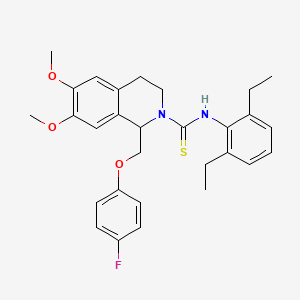 molecular formula C29H33FN2O3S B11448134 N-(2,6-diethylphenyl)-1-((4-fluorophenoxy)methyl)-6,7-dimethoxy-3,4-dihydroisoquinoline-2(1H)-carbothioamide 
