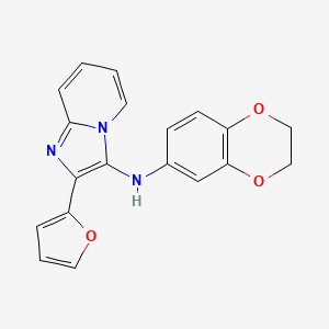 molecular formula C19H15N3O3 B11448281 N-(2,3-dihydro-1,4-benzodioxin-6-yl)-2-(furan-2-yl)imidazo[1,2-a]pyridin-3-amine 