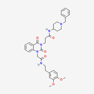 molecular formula C35H41N5O6 B11448283 N-(1-benzylpiperidin-4-yl)-3-(1-(2-((3,4-dimethoxyphenethyl)amino)-2-oxoethyl)-2,4-dioxo-1,2-dihydroquinazolin-3(4H)-yl)propanamide 