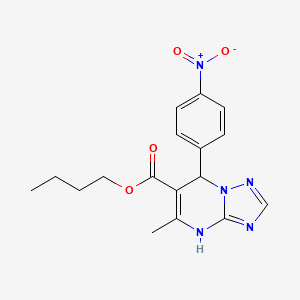 molecular formula C17H19N5O4 B11448410 Butyl 5-methyl-7-(4-nitrophenyl)-4,7-dihydro[1,2,4]triazolo[1,5-a]pyrimidine-6-carboxylate 