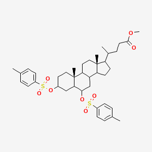 molecular formula C39H54O8S2 B1144844 (4R)-Methyl 4-((3R,5R,6S,10R,13R,17R)-10,13-dimethyl-3,6-bis(tosyloxy)-hexadecahydro-1H-cyclopenta[a]phenanthren-17-yl)pentanoate CAS No. 1184-20-9