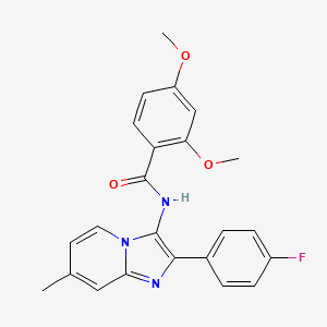 molecular formula C23H20FN3O3 B11448458 N-[2-(4-fluorophenyl)-7-methylimidazo[1,2-a]pyridin-3-yl]-2,4-dimethoxybenzamide 