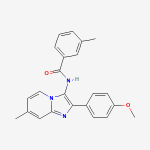 molecular formula C23H21N3O2 B11448459 N-[2-(4-methoxyphenyl)-7-methylimidazo[1,2-a]pyridin-3-yl]-3-methylbenzamide 