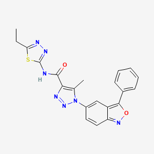 molecular formula C21H17N7O2S B11448484 N-(5-ethyl-1,3,4-thiadiazol-2-yl)-5-methyl-1-(3-phenyl-2,1-benzoxazol-5-yl)-1H-1,2,3-triazole-4-carboxamide 