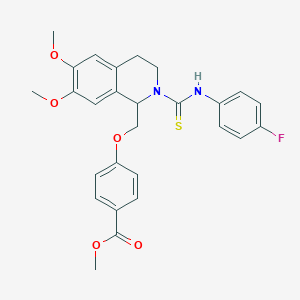 molecular formula C27H27FN2O5S B11448661 Methyl 4-({2-[(4-fluorophenyl)carbamothioyl]-6,7-dimethoxy-1,2,3,4-tetrahydroisoquinolin-1-YL}methoxy)benzoate 
