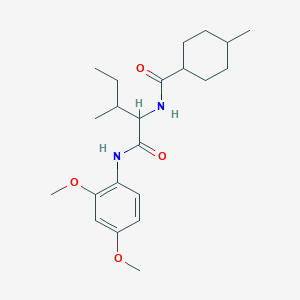 molecular formula C22H34N2O4 B11448706 N-(2,4-dimethoxyphenyl)-N~2~-[(4-methylcyclohexyl)carbonyl]isoleucinamide 