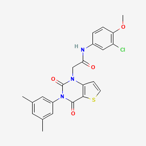 molecular formula C23H20ClN3O4S B11448764 N-(3-chloro-4-methoxyphenyl)-2-[3-(3,5-dimethylphenyl)-2,4-dioxo-3,4-dihydrothieno[3,2-d]pyrimidin-1(2H)-yl]acetamide 