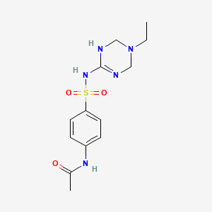molecular formula C13H19N5O3S B11448775 N-{4-[(5-ethyl-1,4,5,6-tetrahydro-1,3,5-triazin-2-yl)sulfamoyl]phenyl}acetamide 