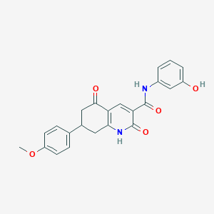 molecular formula C23H20N2O5 B11448791 N-(3-hydroxyphenyl)-7-(4-methoxyphenyl)-2,5-dioxo-1,2,5,6,7,8-hexahydroquinoline-3-carboxamide 