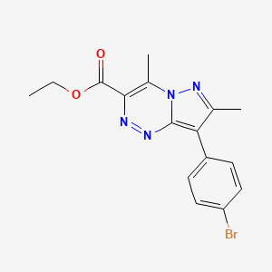 molecular formula C16H15BrN4O2 B11448793 Ethyl 8-(4-bromophenyl)-4,7-dimethylpyrazolo[5,1-c][1,2,4]triazine-3-carboxylate 
