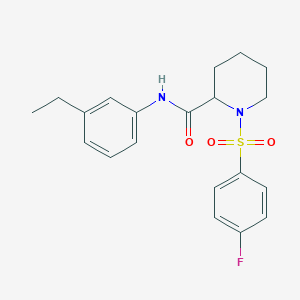 molecular formula C20H23FN2O3S B11448835 N-(3-ethylphenyl)-1-[(4-fluorophenyl)sulfonyl]piperidine-2-carboxamide 