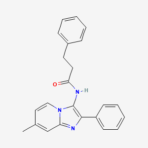 molecular formula C23H21N3O B11448860 N-(7-methyl-2-phenylimidazo[1,2-a]pyridin-3-yl)-3-phenylpropanamide 