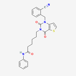 molecular formula C26H24N4O3S B11448885 6-[1-[(2-cyanophenyl)methyl]-2,4-dioxothieno[3,2-d]pyrimidin-3-yl]-N-phenylhexanamide 