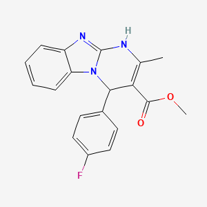 molecular formula C19H16FN3O2 B11448904 Methyl 4-(4-fluorophenyl)-2-methyl-1,4-dihydropyrimido[1,2-a]benzimidazole-3-carboxylate 