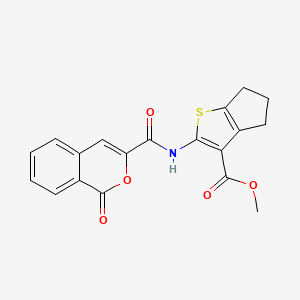 molecular formula C19H15NO5S B11449056 methyl 2-{[(1-oxo-1H-isochromen-3-yl)carbonyl]amino}-5,6-dihydro-4H-cyclopenta[b]thiophene-3-carboxylate 